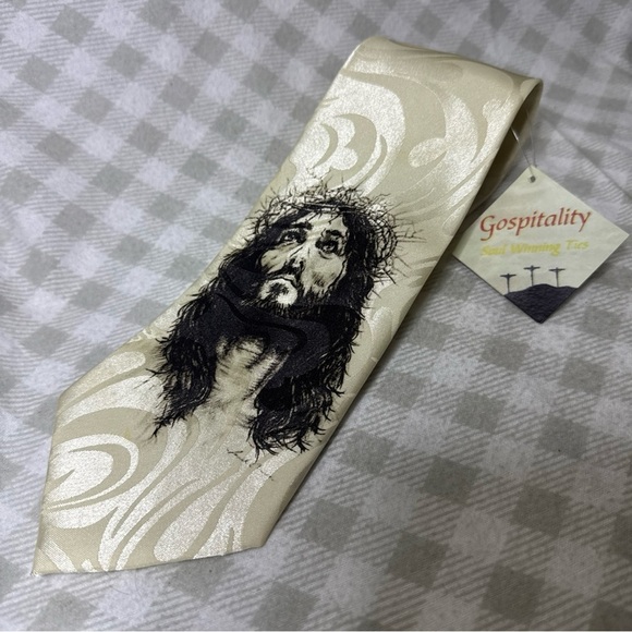 Gospitality Other - NWT Gospitality Ivory & Black Jesus Crown Of Thorns Men's Tie